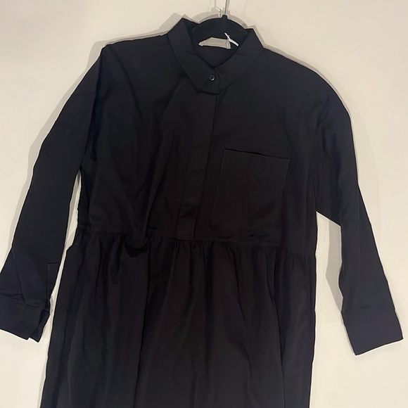 NWT Everlane The Field Dress Woman’s  black pockets collar - Picture 6 of 8